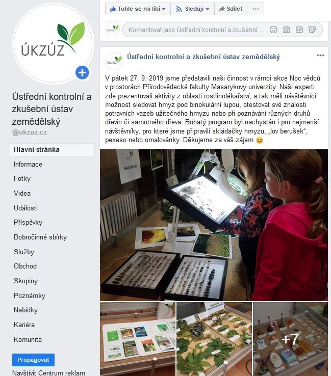 Prezentace ÚKZÚZ na akci NOC VĚDCŮ 